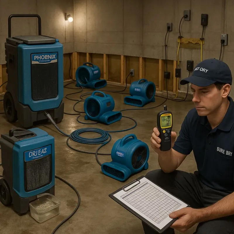 Structural Drying and Dehumidification process in Whitehall, OH